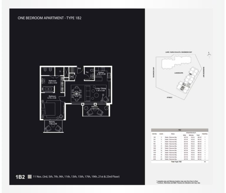 The Atria 1 Bedroom Apartment 1B2 Floor Plan