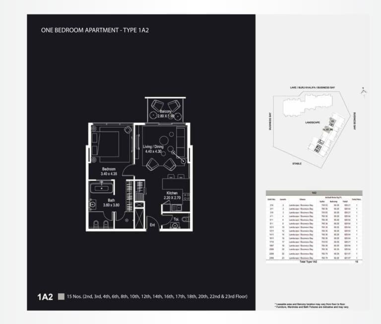 The Atria 1 Bedroom Apartment 1A2 Floor Plan