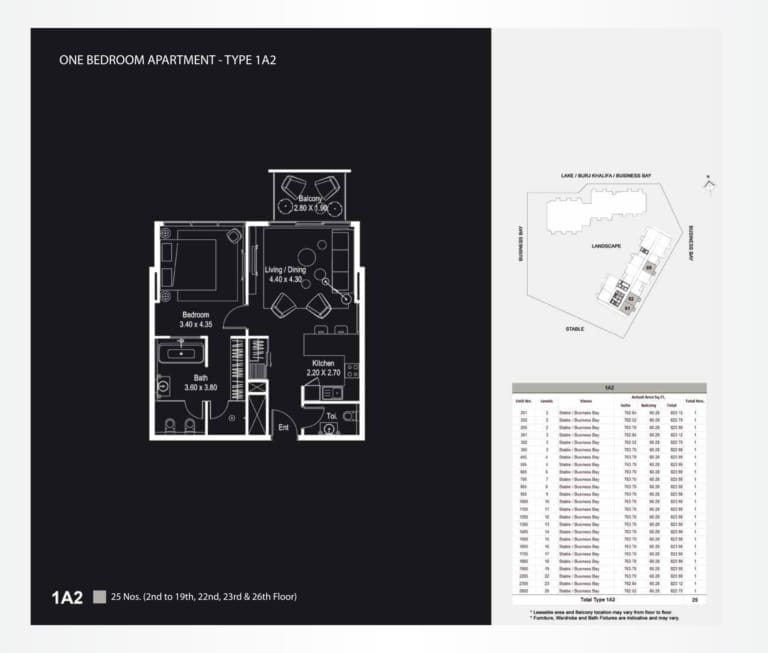 The Atria 1 Bedroom Apartment 1A2-1 Floor Plan