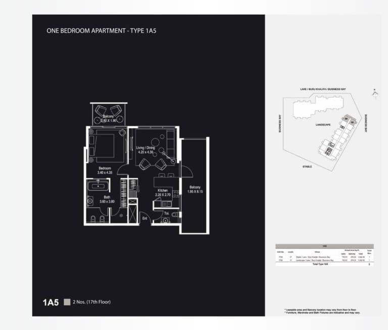The Atria 1 Bedroom Apartment 1A5 Floor Plan
