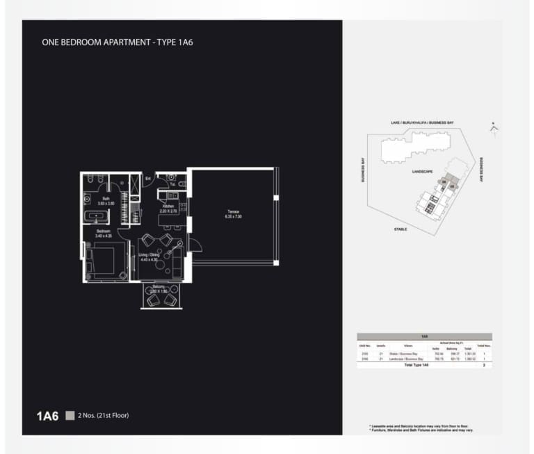 The Atria 1 Bedroom Apartment 1A6 Floor Plan