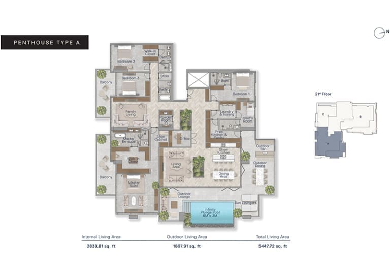 The Crestmark Penthouse Type A Floor Plan