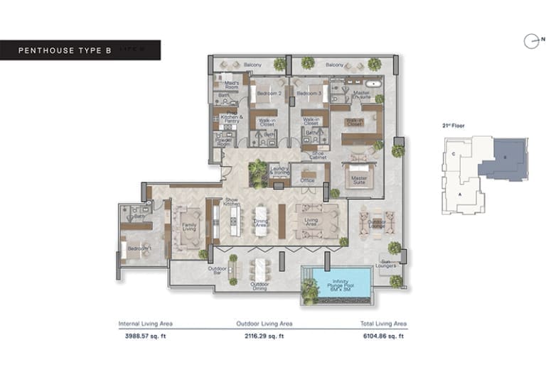 The Crestmark Penthouse Type B Floor Plan