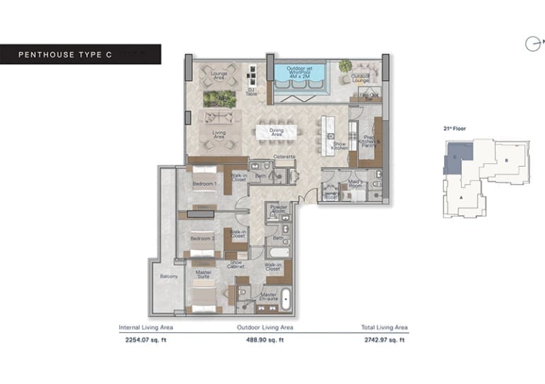 The Crestmark Penthouse Type C Floor Plan