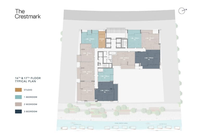 The Crestmark 16th & 17th Floor Plan
