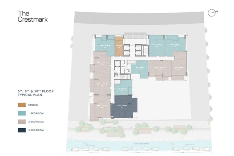 The Crestmark 5th 8th and 10th Floor Plan