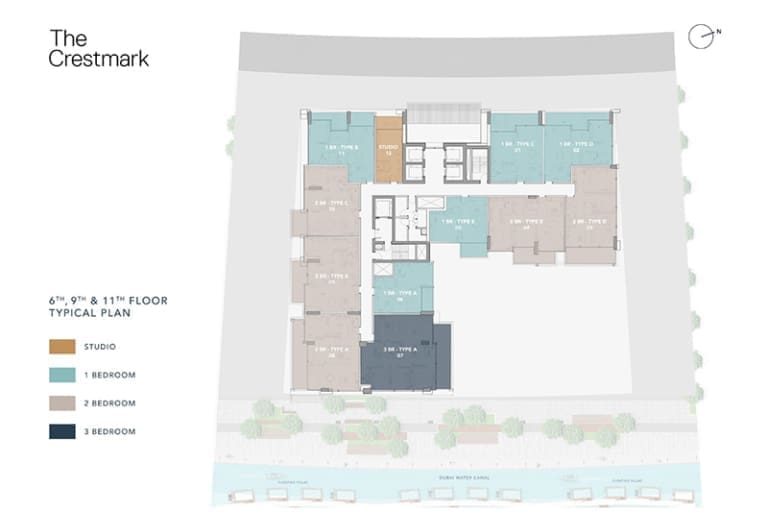 The Crestmark 6th 9th and 11th Floor Plan