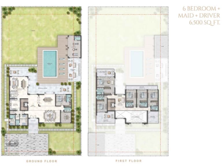The Farmhouses 6 Bedroom Maid Floor Plans