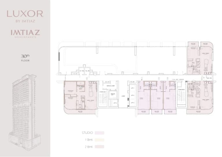The Luxor Apartments 30th Floor Plan