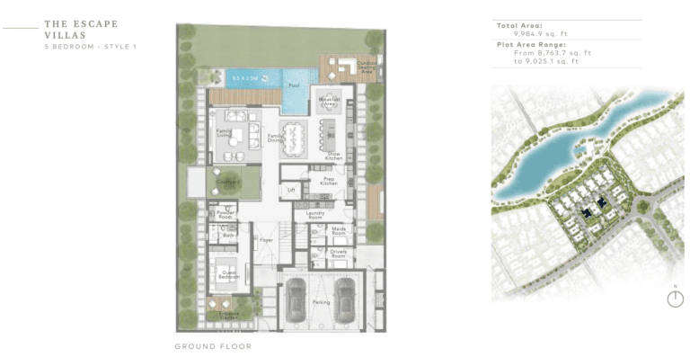 The Sanctuary 5 Bedroom The Escape Villas Style 1 Ground Floor Plan