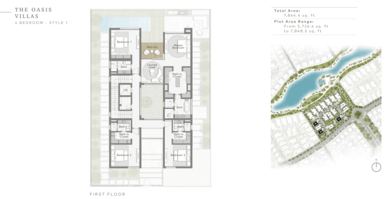 The Sanctuary 4 Bedroom The Oasis Villas Style 1 First Floor Plan