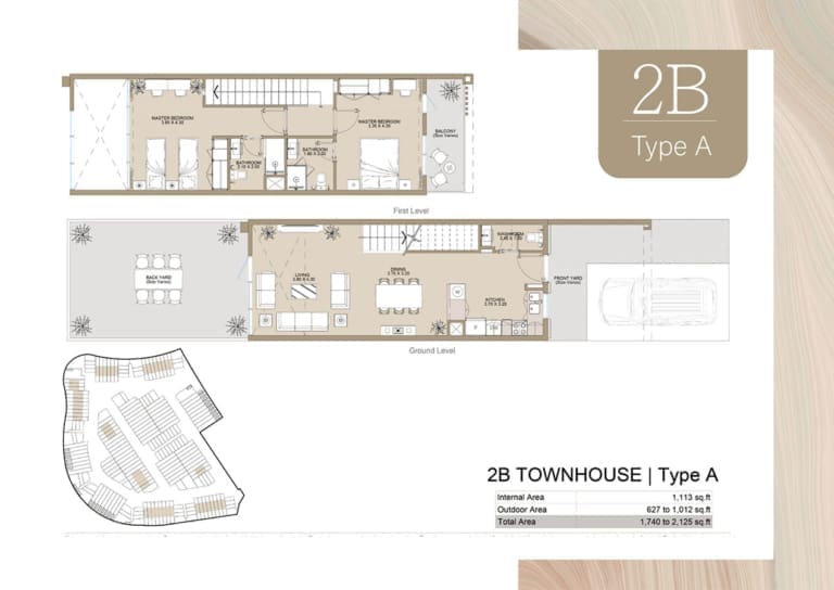 Verdana Townhouse 2 – 2 Bedroom Type A Floor Plan