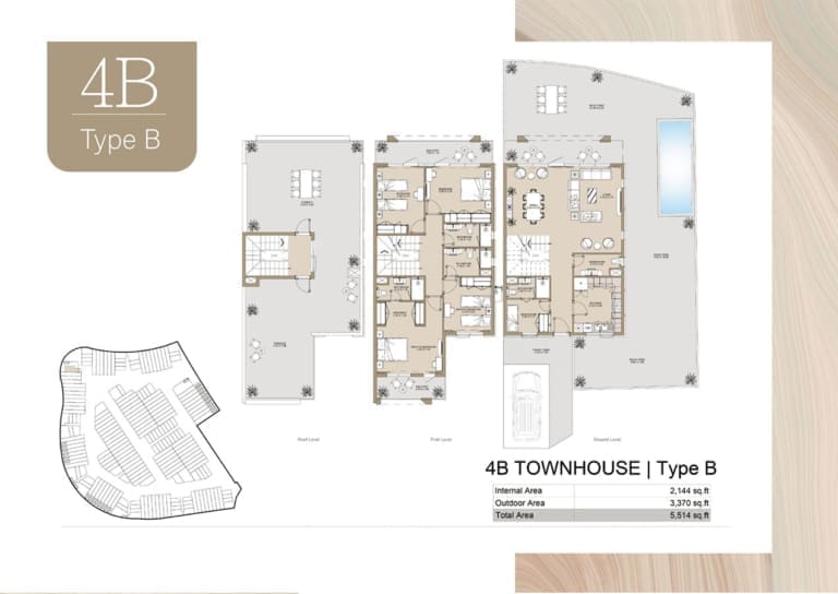 Verdana Townhouse 2 – 4 Bedroom Type B Floor Plan