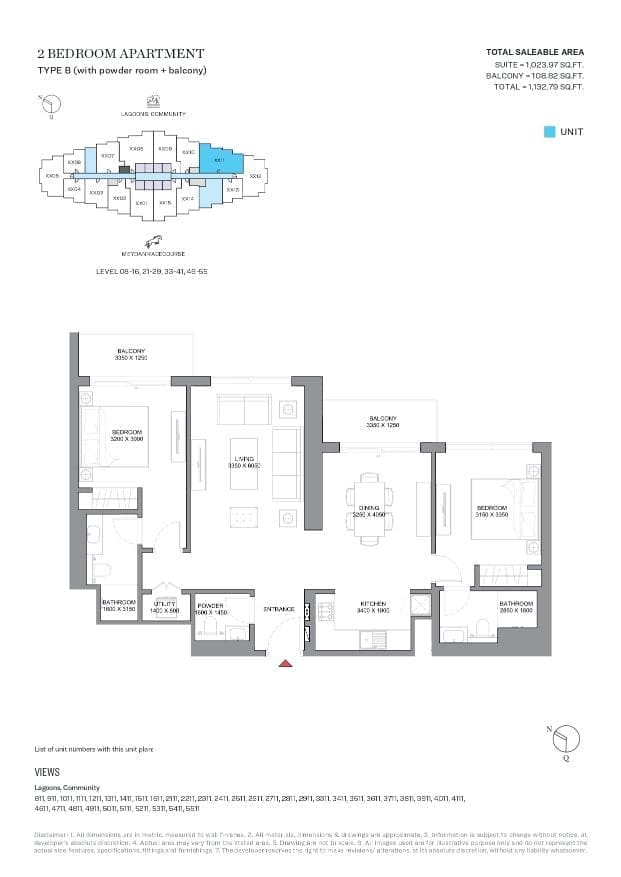 340 Riverside Crescent 2 Bedroom Apartment Type B Floor Plan