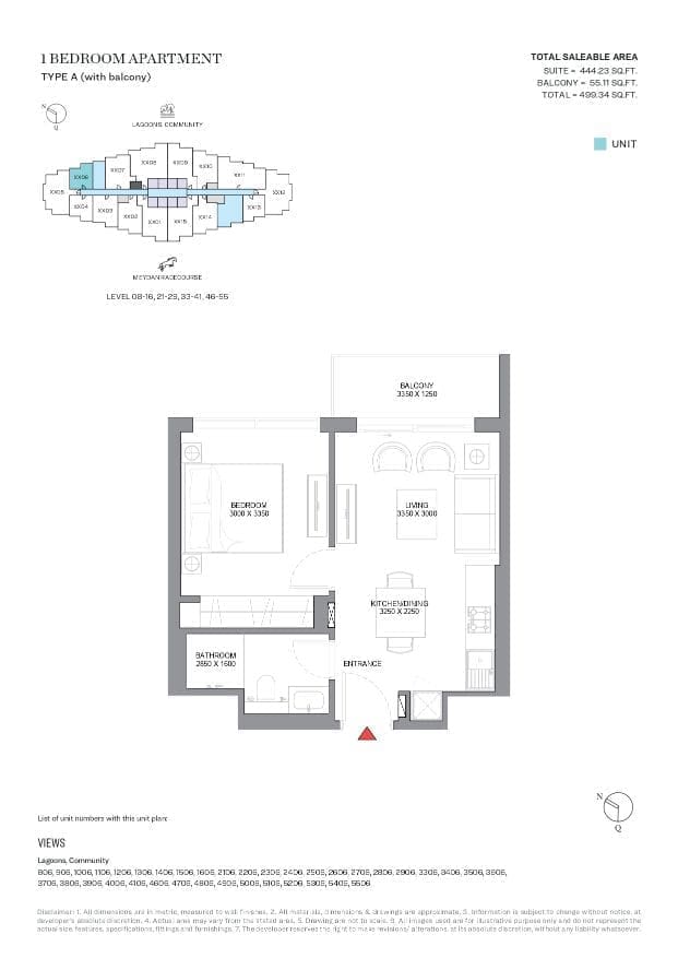 340 Riverside Crescent 1 Bedroom Apartment Type A Floor Plan