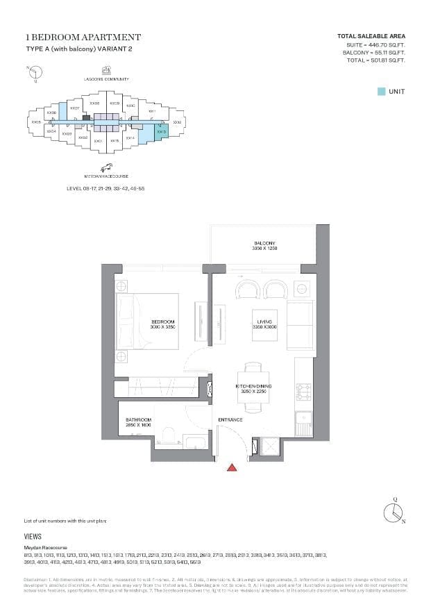 340 Riverside Crescent 1 Bedroom Apartment Type A Variant 2 Floor Plan