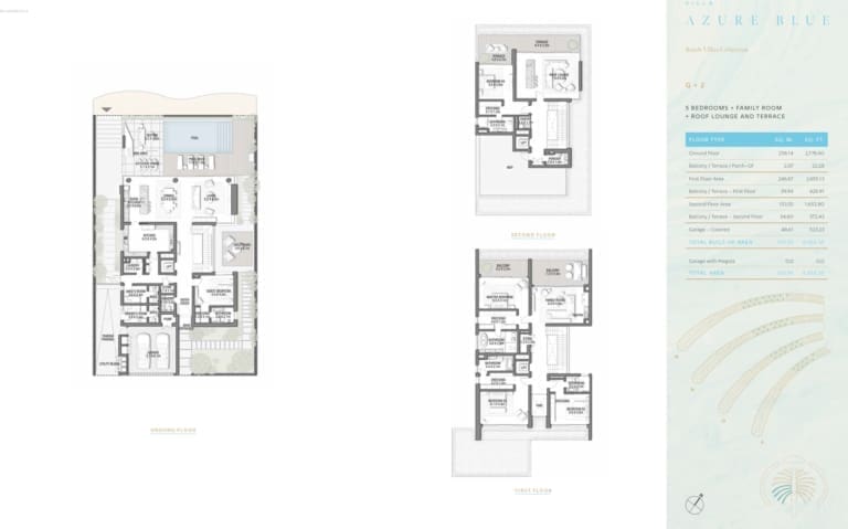 Azure Blue 5 Bedroom Villas Floor Plan