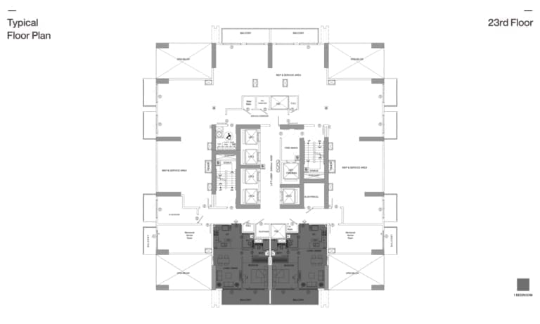 Binghatti Gardenia 23rd Floor Plan