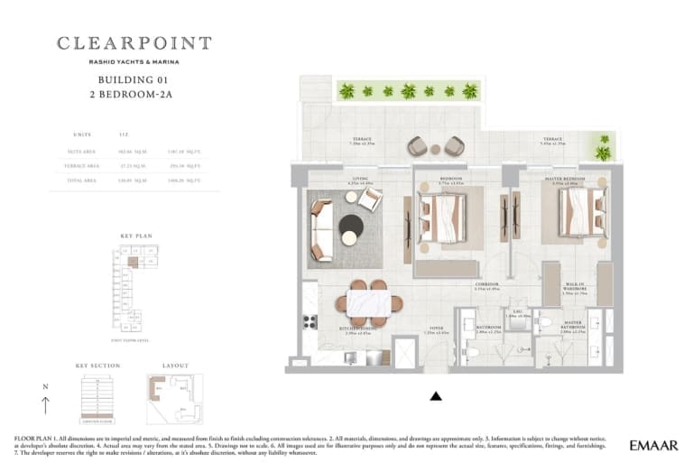 Clearpoint Building 1 – 2 Bedroom Apartment Type 2A Floor Plan