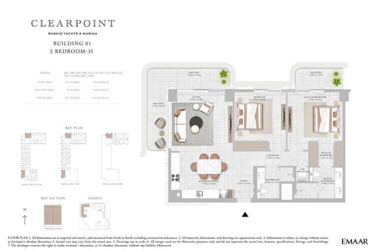 Clearpoint Building 1 – 2 Bedroom Apartment Type 3I Floor Plan