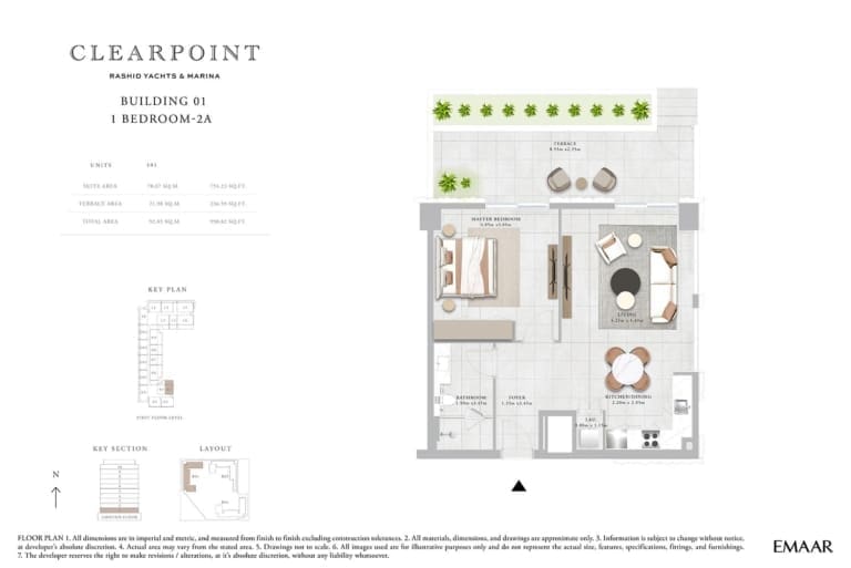 Clearpoint Building 1 – 1 Bedroom Apartment Type 2A Floor Plan