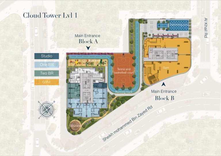 Cloud Twin Tower Level 1 Floor Plan