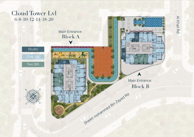 Cloud Twin Tower Level 6,8,10,12,14,16,18,20 Floor Plan
