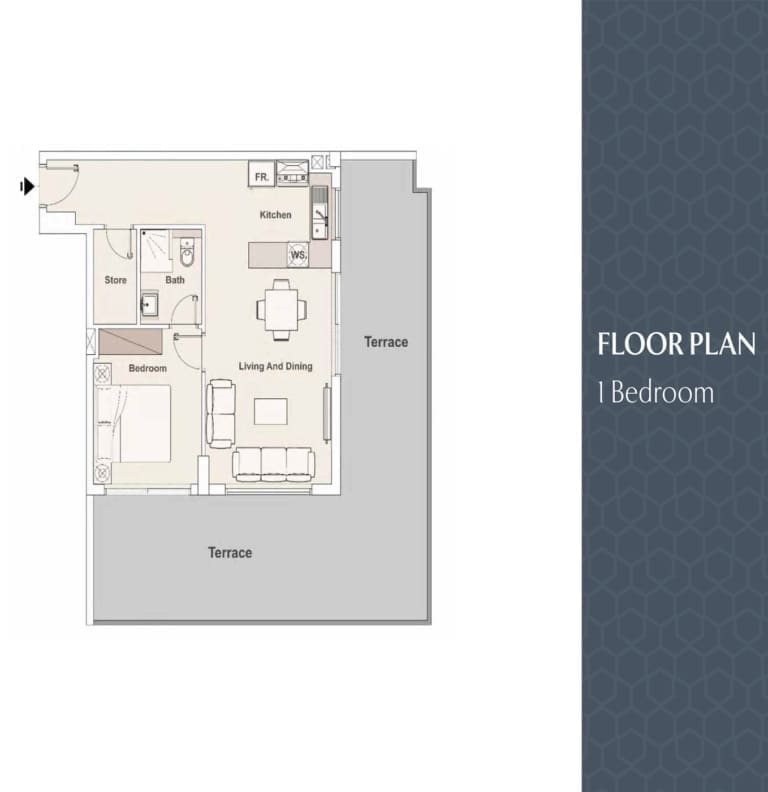 Elysee Heights 1 Bedroom Apartment Floor Plan