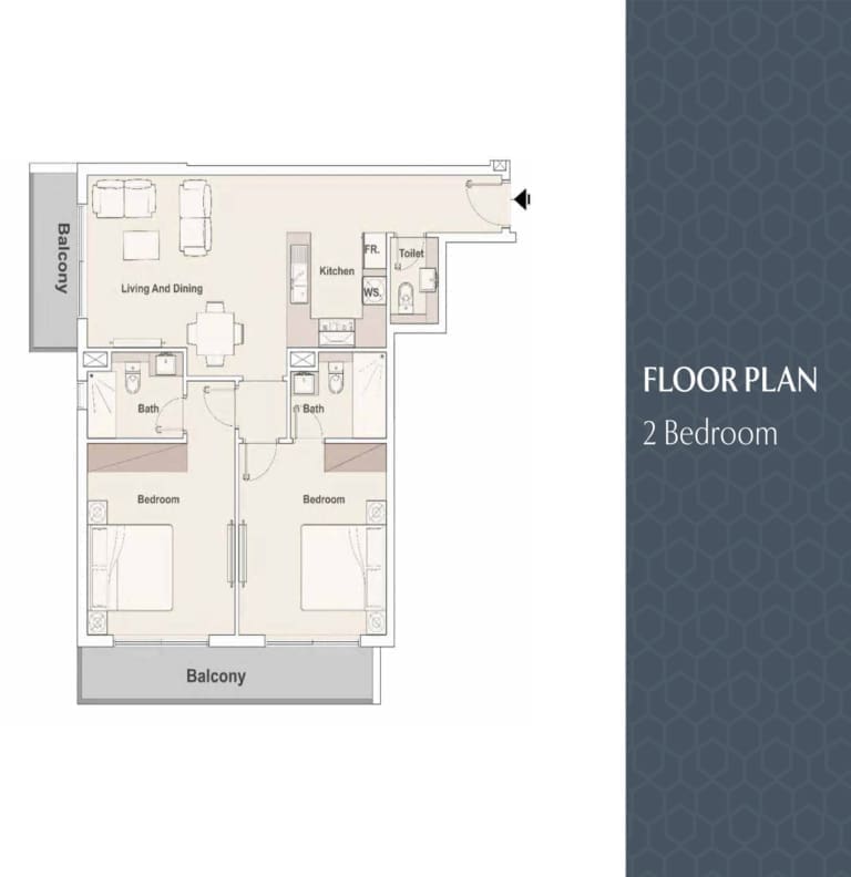 Elysee Heights 2 Bedroom Apartment Floor Plan