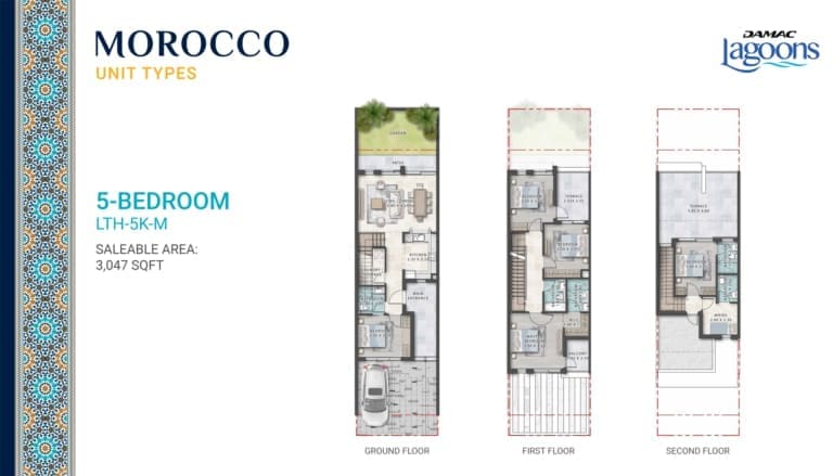 Morocco Phase 2 – 5 Bedroom Townhouse Type LTH-5K-M Floor Plans
