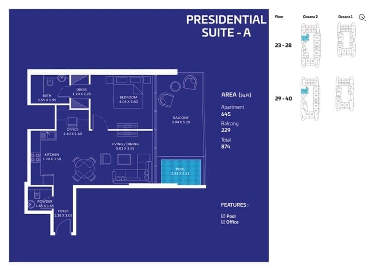 Oceanz by Danube Presidential Suite Type A Floor Plan