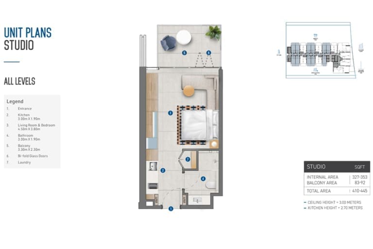 Rove Home Studio Apartment Floor Plan