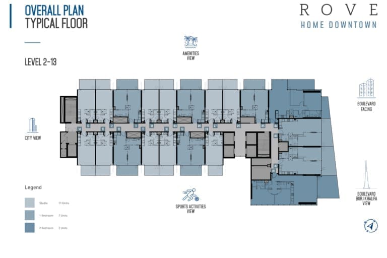 Rove Home 2nd to 13th Floor Plan