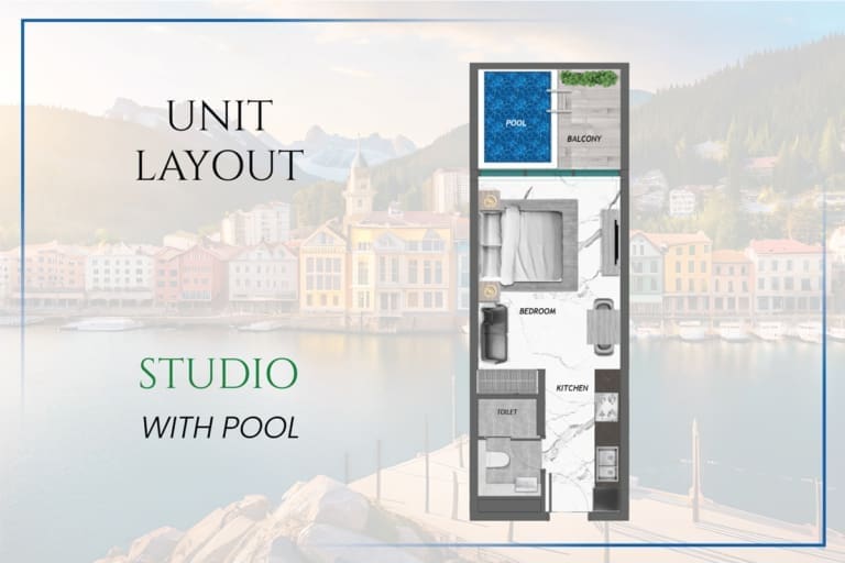 Samana Portofino Studio Apartment with Pool Floor Plan
