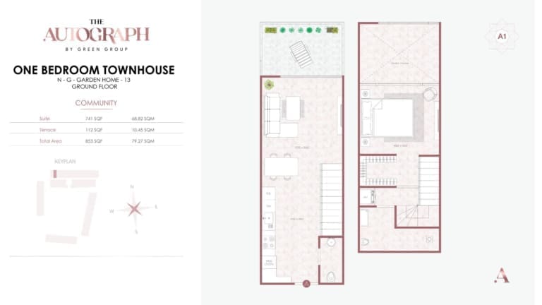 The Autograph Garden Home 13 – 1 Bedroom Apartment Floor Plans