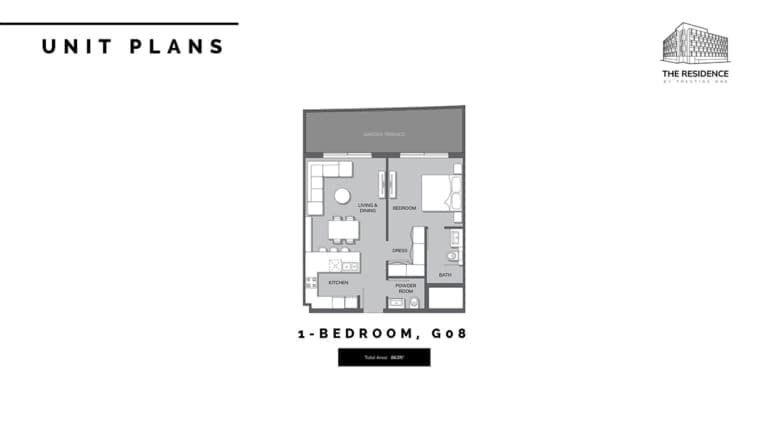 The Residence by Prestige One 1 Bedroom Apartment Type G08 Floor Plan