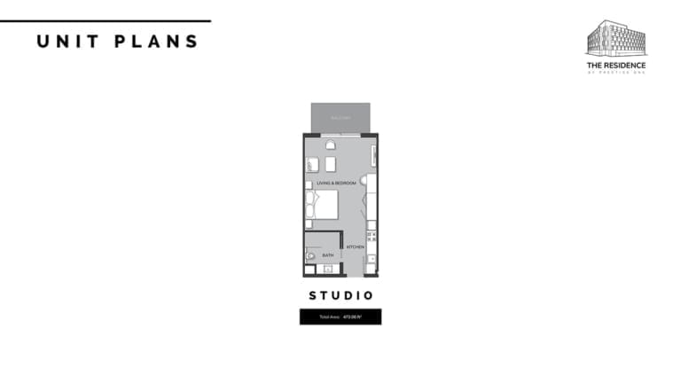 The Residence by Prestige One Studio Apartment Floor Plan