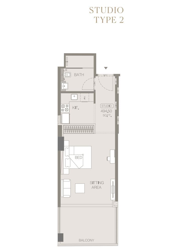 Trillionaire Residences Studio Apartment Type 2 Floor Plan