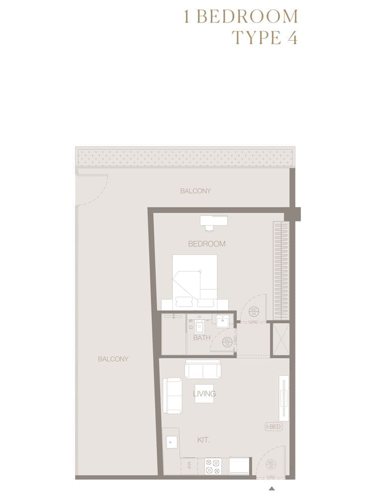 Trillionaire Residences 1 Bedroom Apartment Type 4 Floor Plan