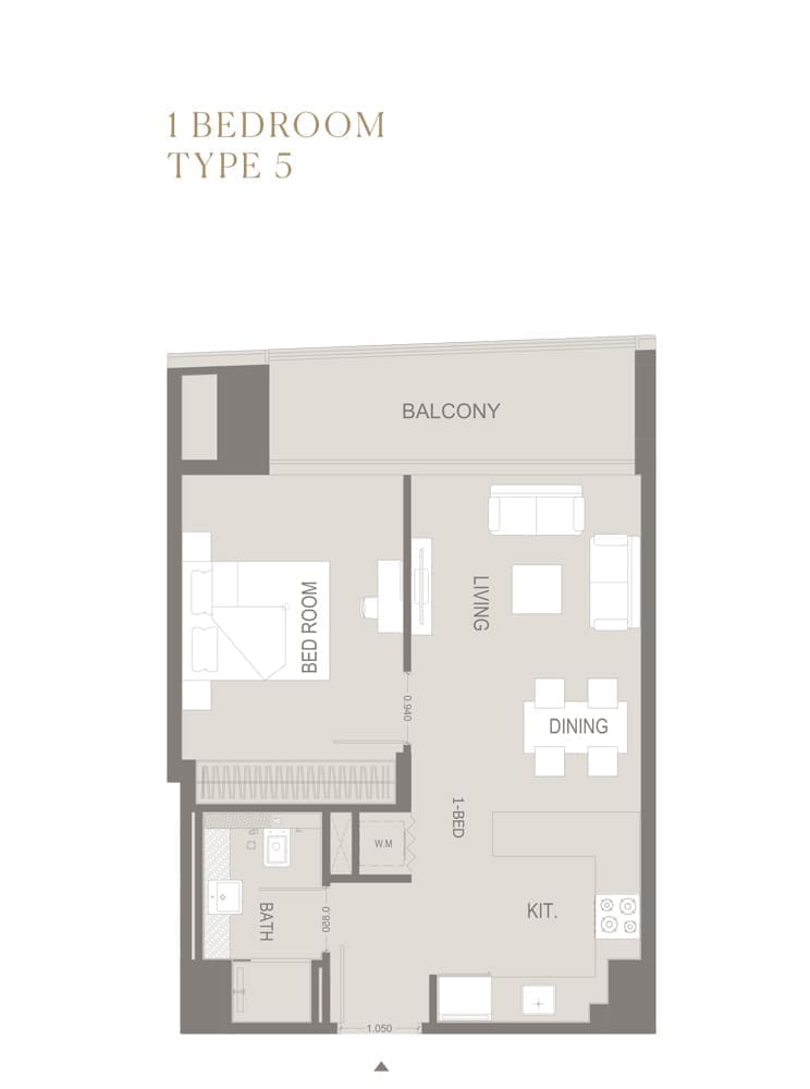 Trillionaire Residences 1 Bedroom Apartment Type 5 Floor Plan