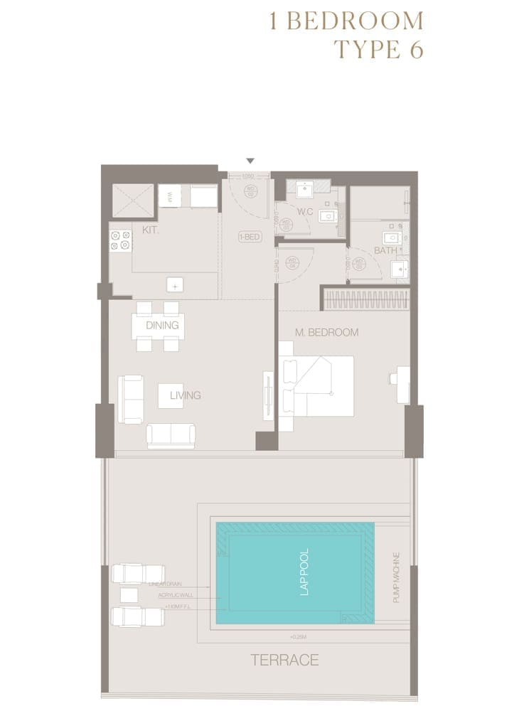 Trillionaire Residences 1 Bedroom Apartment Type 6 Floor Plan