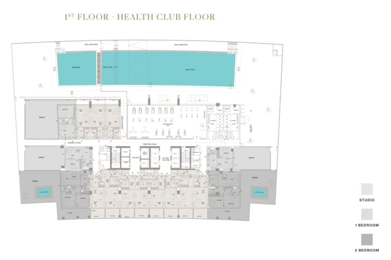 Trillionaire Residences Health Club 1st Floor Plan
