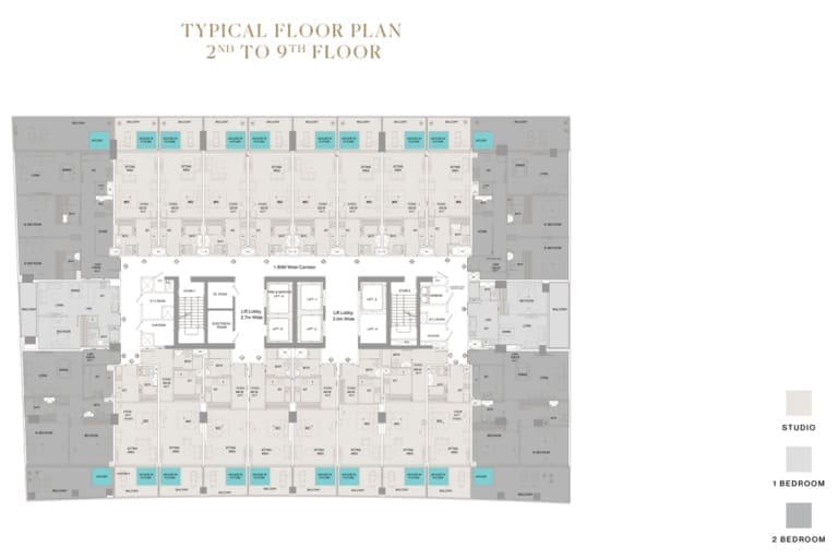Trillionaire Residences 2nd to 9th Floor Plan