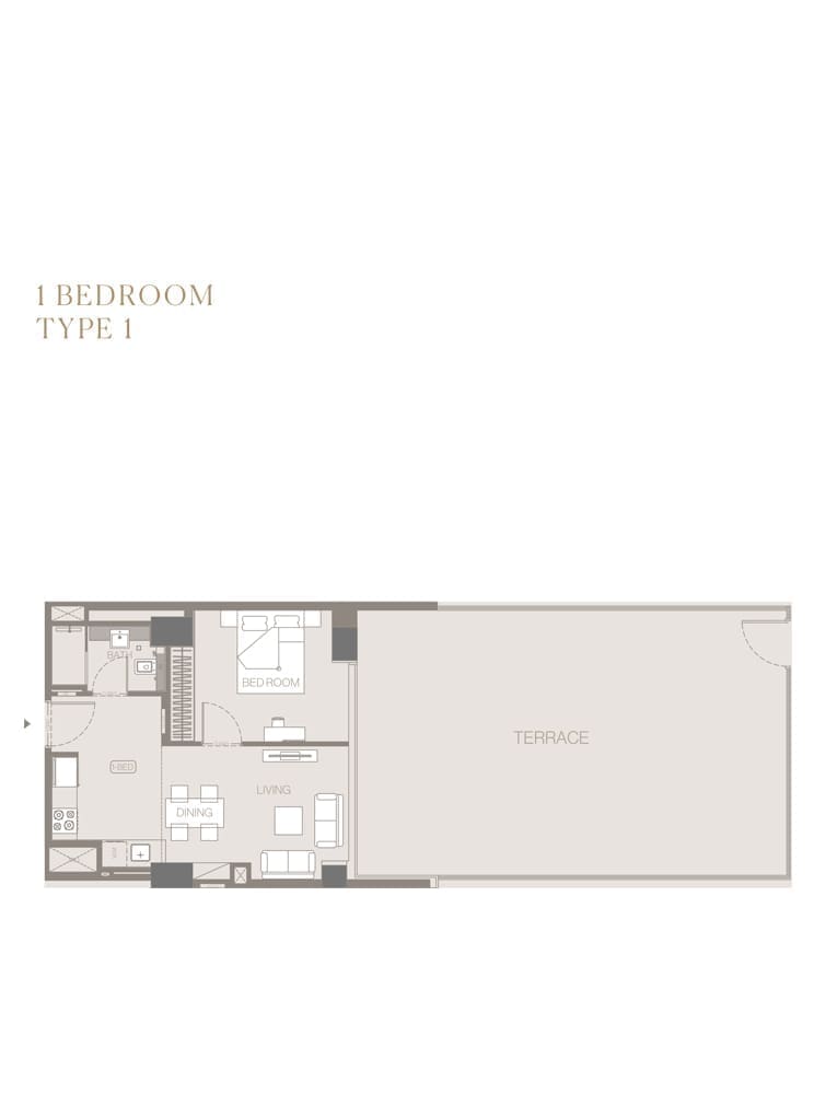 Trillionaire Residences 1 Bedroom Apartment Type 1 Floor Plan
