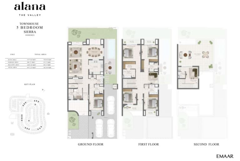 Alana 5 Bedroom Sierra Mirrored Townhouse Floor Plan