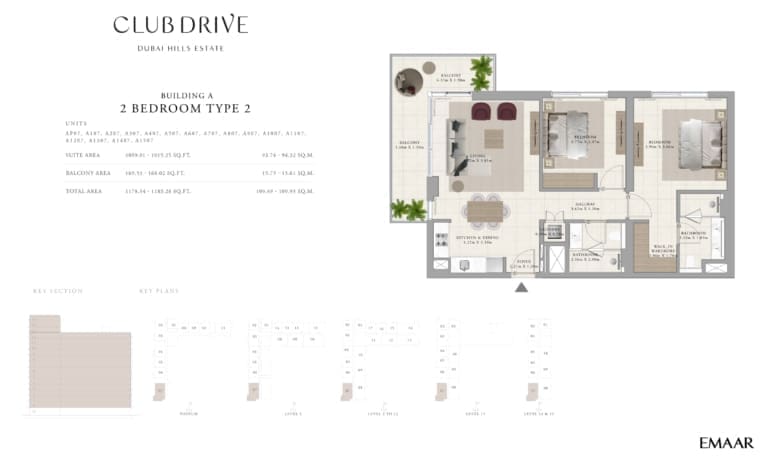 Club Drive Building A – 2 Bedroom Apartment Type 2 Floor Plan
