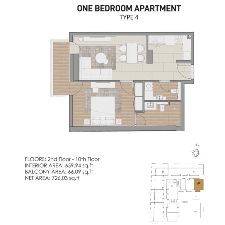 Concept 7 – 1 Bedroom Apartment Type 4 Floor Plan