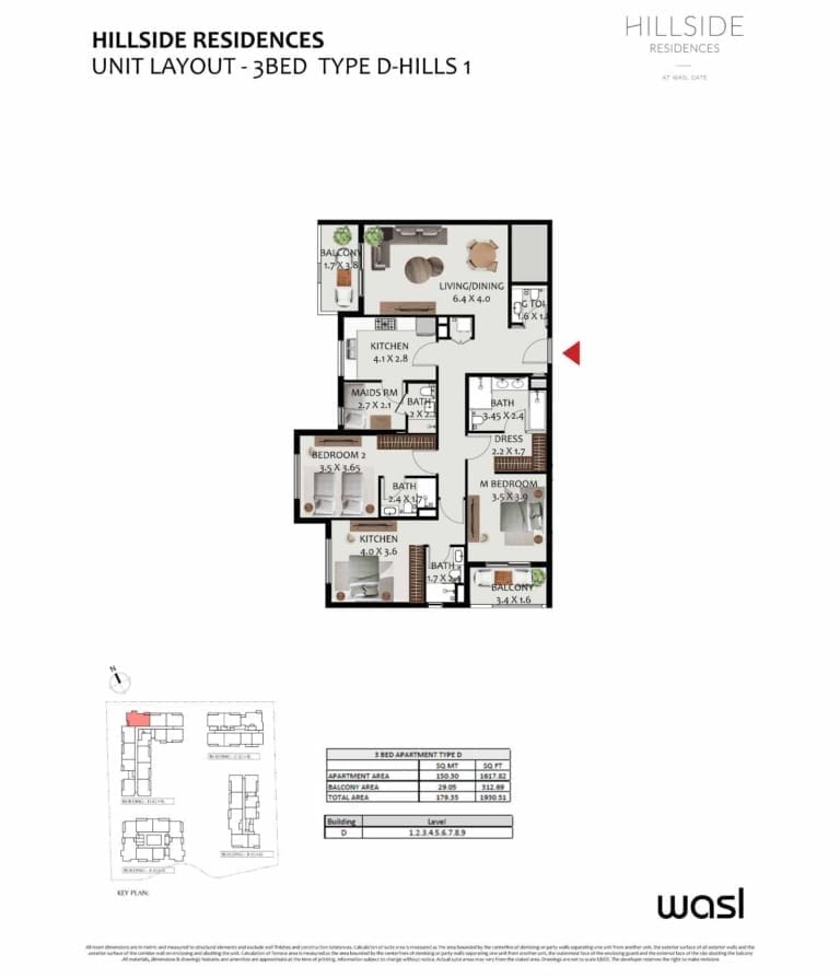 Hillside Residence 3 Bedroom Apartment Type D Floor Plan