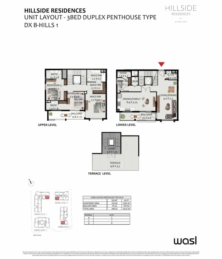 Hillside Residence 3 Bedroom Duplex Penthouse Type DX B Floor Plan