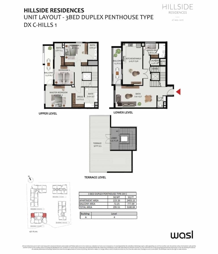 Hillside Residence 3 Bedroom Duplex Penthouse Type DX C Floor Plan